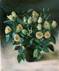 oil painting "The yellow roses in the vase"