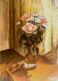 oil painting "The roses in the vase"