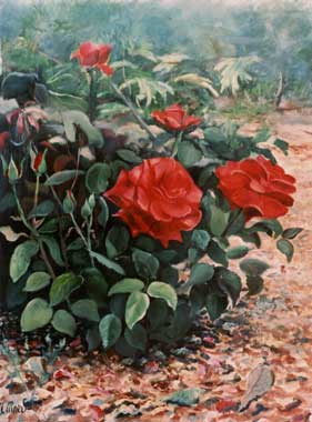 oil painting of the red flowers 2