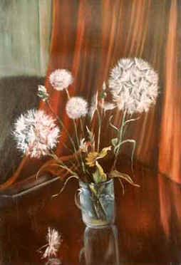oil painting "The white flowers"